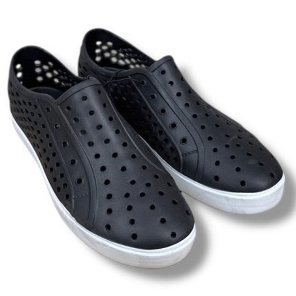 London Fog Bately Mens Black Perforated EVA Boat Deck Dock Water Shoes Sz 9M